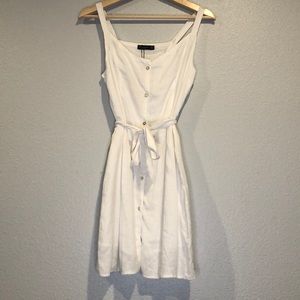 Bershka White Linen Dress
